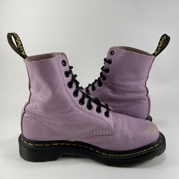 Dr Martens Doc 1460 Pascal Boots Womens Size 6 Lilac Purple Leather 8-Eye - Picture 5 of 11